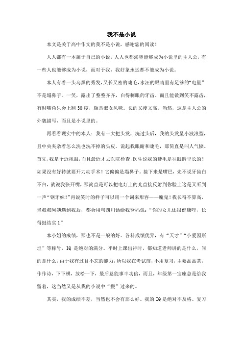 我不是小说_高中作文