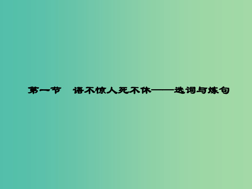 高中语文 6.1 语不惊人死不休-选词与炼句课件 新人教版选修《语言文字应用》