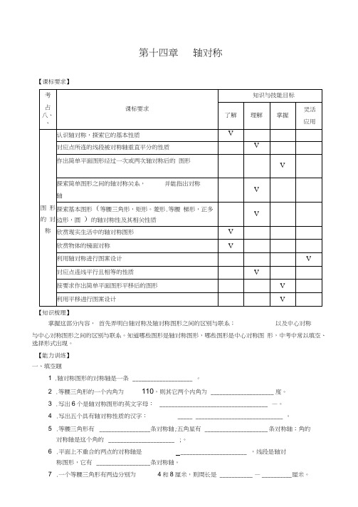 中考数学复习专项训练第十四章轴对称(含答案)