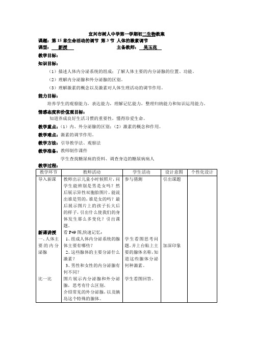 人体的激素调节