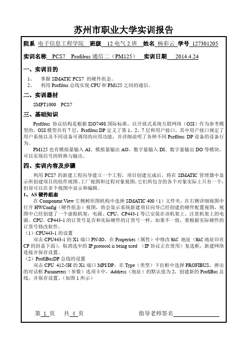 PCS7  Profibus通信二(PM125)