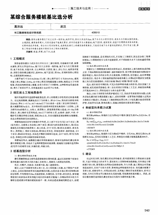 某综合服务楼桩基比选分析