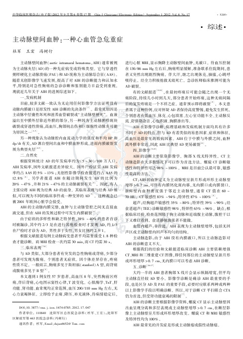 主动脉壁间血肿 一种心血管急危重症