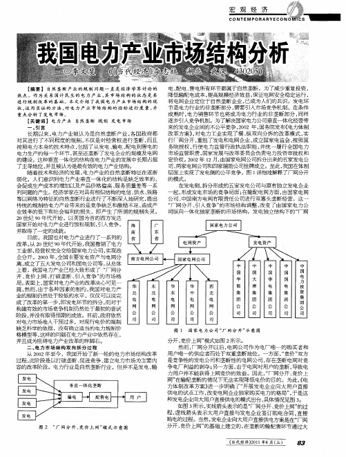 我国电力产业市场结构分析