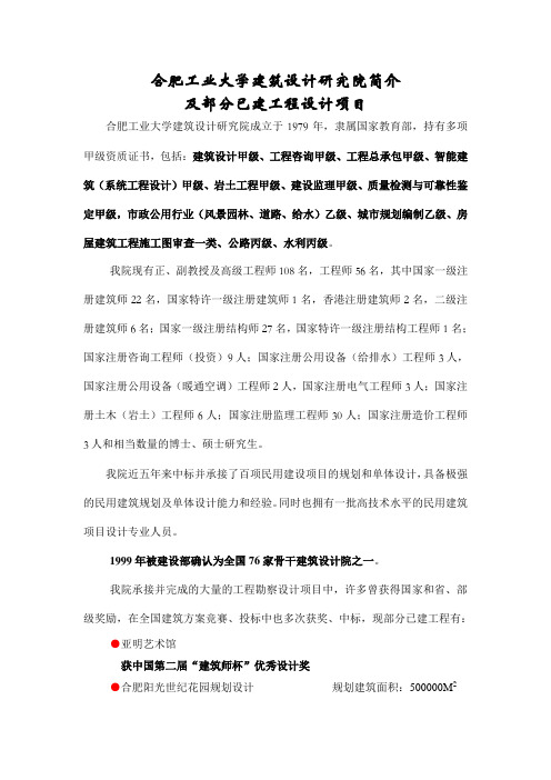 合肥工业大学建筑设计研究院简介