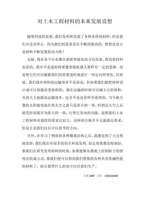 对土木工程材料的未来发展设想