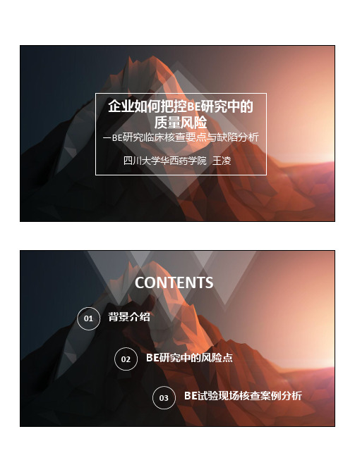 010--王凌：BE研究临床核查要点与缺陷分析