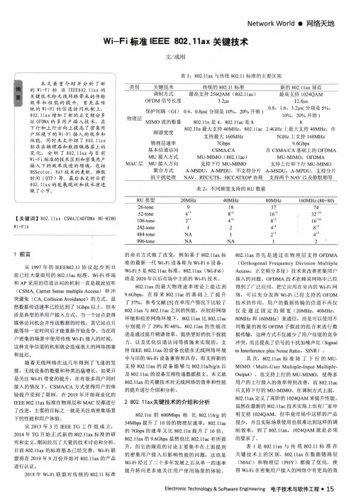Wi-Fi标准IEEE 802.11ax关键技术