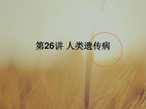 最新-2018届高中生物一轮复习 第26讲 人类遗传病课件 