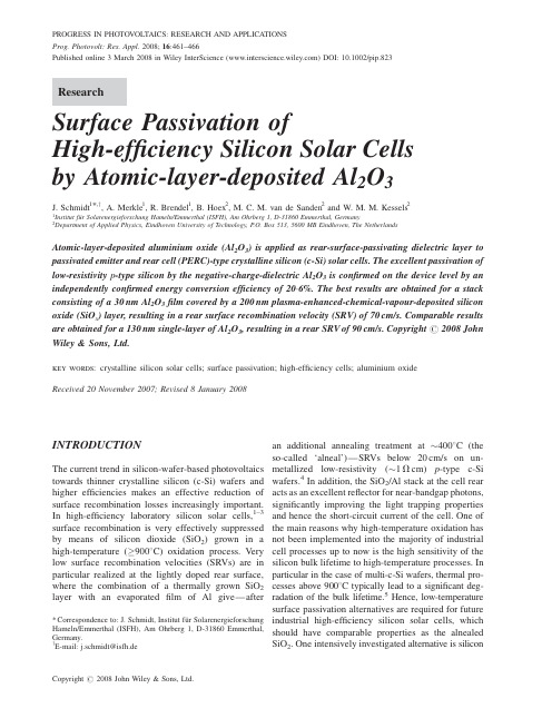 Surface passivation of high-efficiency silicon solar cells by atomic-layer-deposited Al2O3