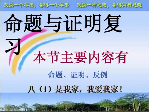 沪科版数学八年级下13.2命题与证明复习课件
