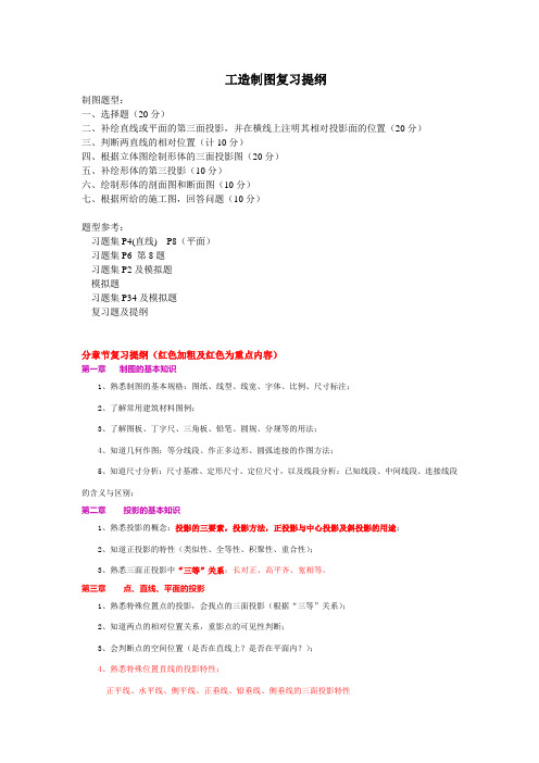 工造制图复习提纲