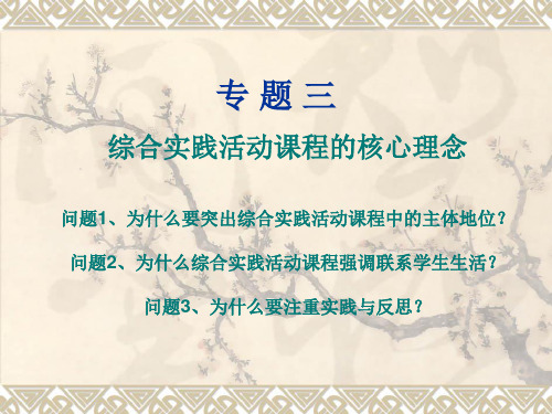 专题3 综合实践活动课程的核心理念