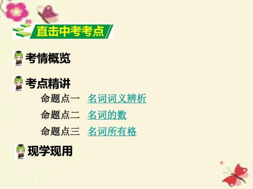 【湖南中考面对面】(课标版)2016中考英语 第二部分 语法专题突破 专题一 名词课件