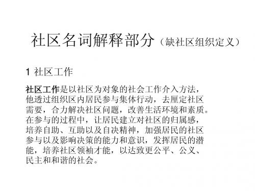 社区工作复习重点