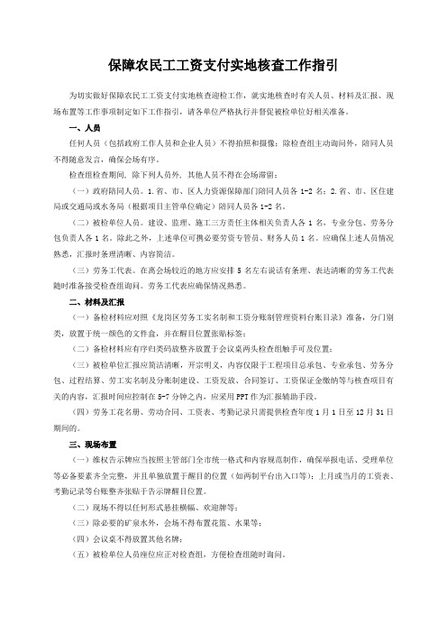 39 保障农民工工资支付实地核查工作指引(迎检时准备)