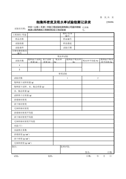 细集料堆积密度及紧装密度试验