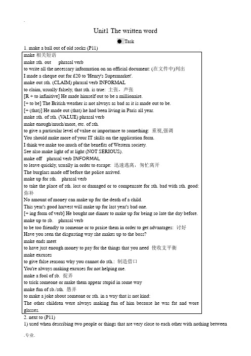 牛津版英语选修8 Unit1 The written word--Section 3 Words a