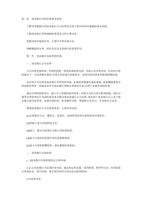 商业银行风险管理基本构架