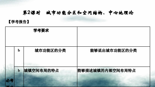2018_2019学年高中地理第二章城市与环境第一节第2课时城市功能分区和空间结构中心地理论课件湘教版必修2
