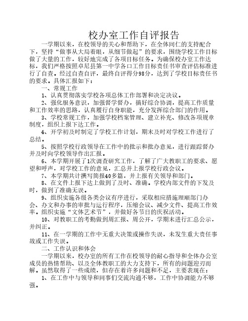 校办室自评报告