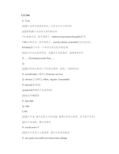 雅思阅读：TFNG题的解答方法