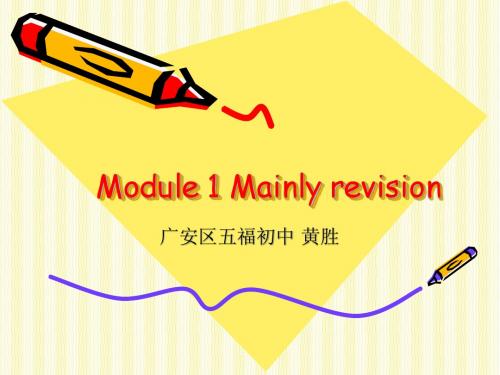外研版初三上英语Module 1 Mainly revision