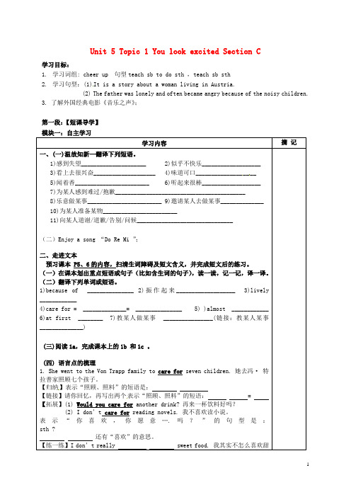 广东省河源中国教育学会中英文实验学校八年级英语下册 Unit 5 Topic 1 You look 