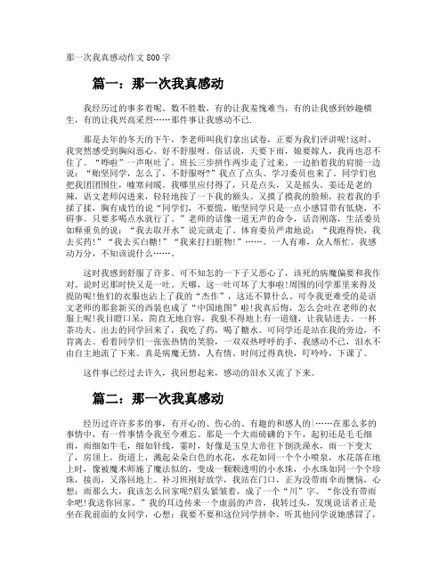 那一次我真感动作文800字