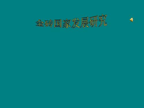 金砖国家发展研究
