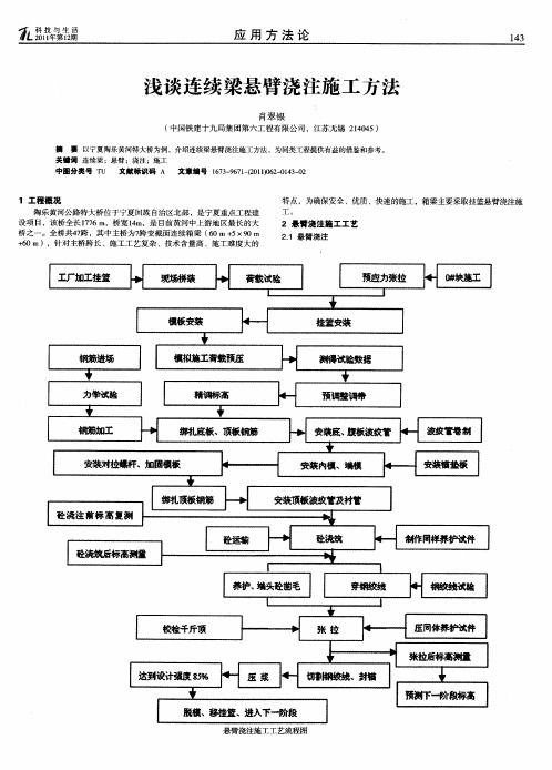 浅谈连续梁悬臂浇注施工方法