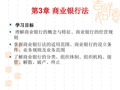 金融法规概论商业银行法PPT课件
