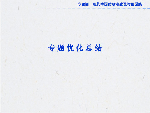 人民版历史必修1：专题四专题优化总结