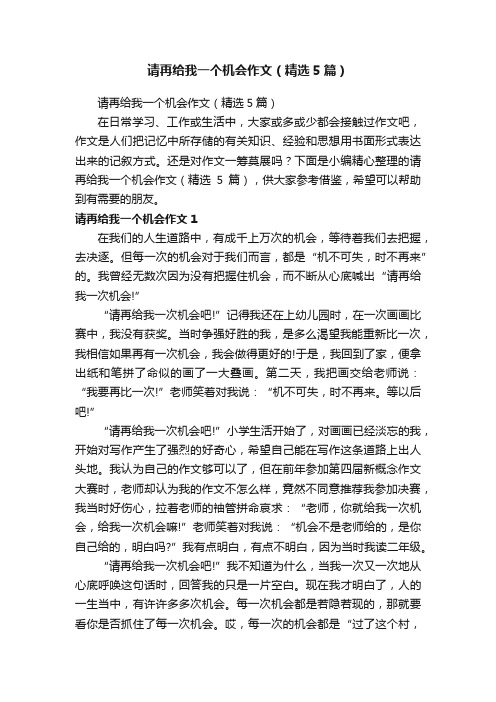 请再给我一个机会作文（精选5篇）