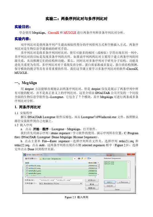 实验2 序列比对