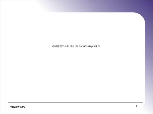 龙湖蓝湖半山项目总结3页45952878ppt课件