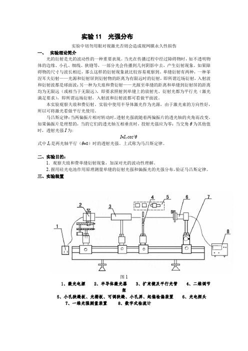 实验11  光强分布