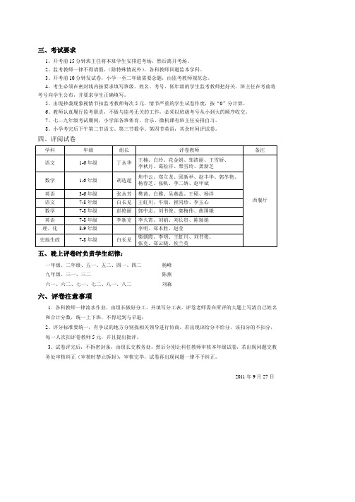 考试要求