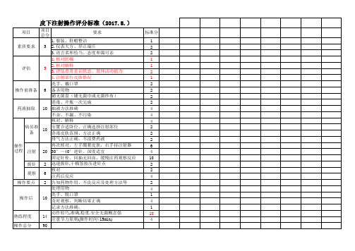 皮下注射评分标准