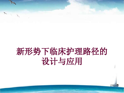 新形势下护理临床路径的设计与应用  ppt课件