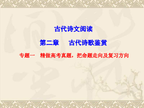 【步步高】高考语文一轮课件第2章 诗歌鉴赏 专题1 精做高考真题