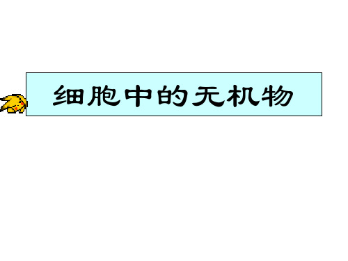 生物必修1人教版2.2细胞中的无机物(共22张ppt)