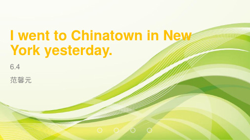I went to Chinatown in New York yesterday