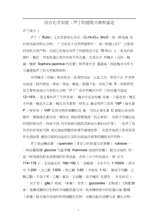 芦丁的提取分离和鉴定