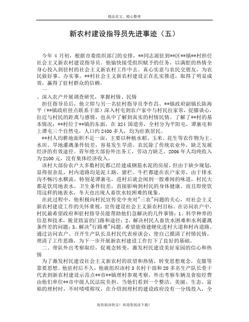 新农村建设指导员先进事迹五