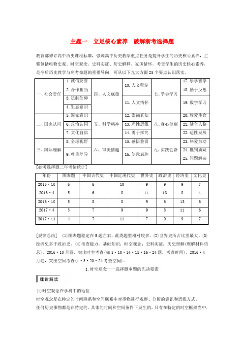 (浙江选考)2019版高考历史一轮总复习 专题二十三 题型突破与解题规范 主题一 立足核心素养