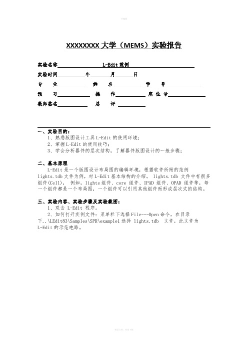 MEMS-实验-L-Edit范例