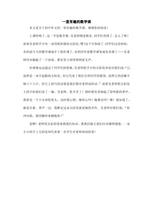 一堂有趣的数学课_初中作文_1