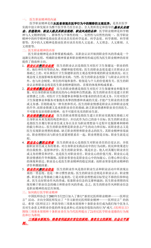 医学职业精神