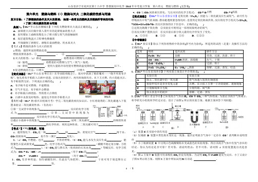 山东省济宁市兖州区第十八中学 鲁教版初中化学 2018年中考复习学案  第六单元  燃烧与燃料 (无